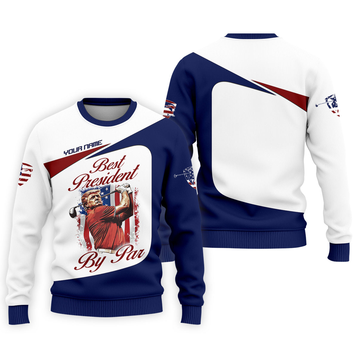 Trump Best President By Par Custom Funny Golf Polo Shirt For Men, Christmas Golf Gift