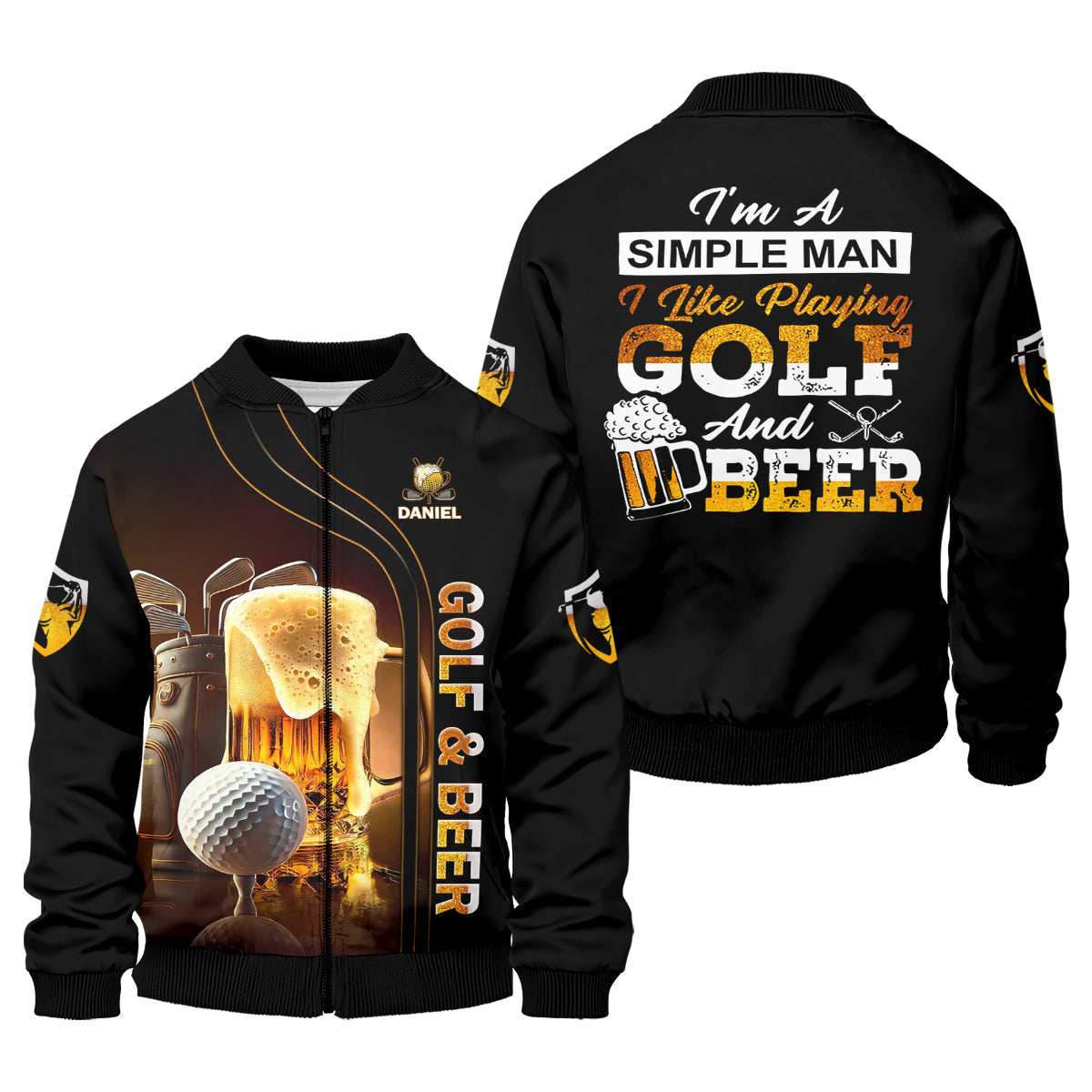 I'm A Simple Man I Like Playing Golf & Beer Custom Funny Golf Polo Shirt, Dad Golf Gifts