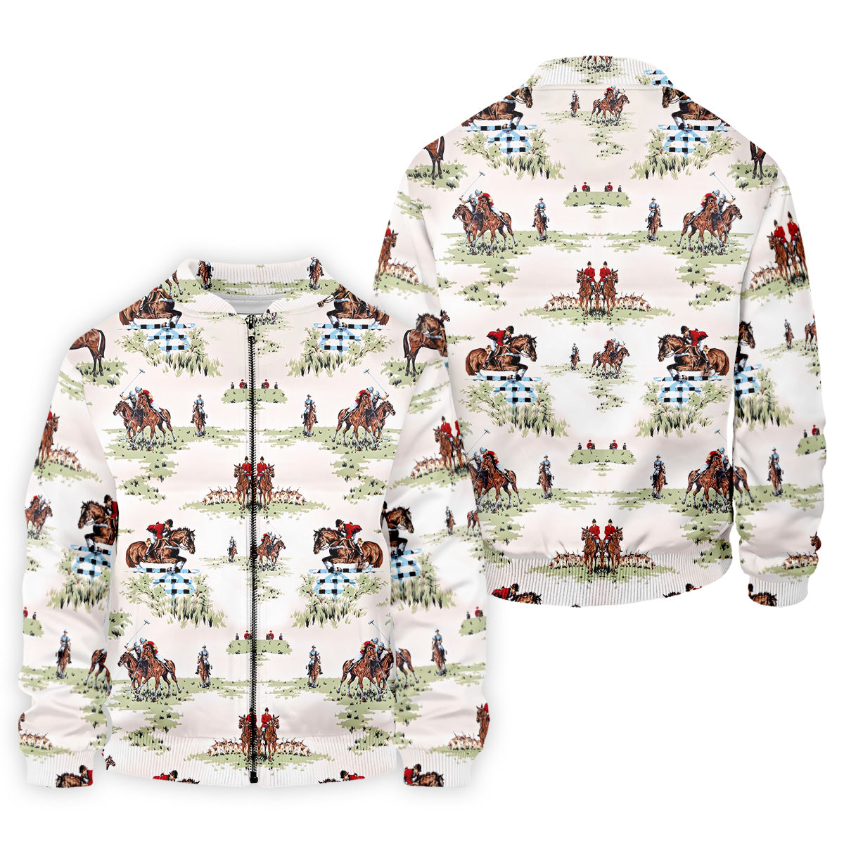 Equestrian Theme Mens Golf Polo Shirts, Unique Gift For Golfer, Golf Accessories For Men