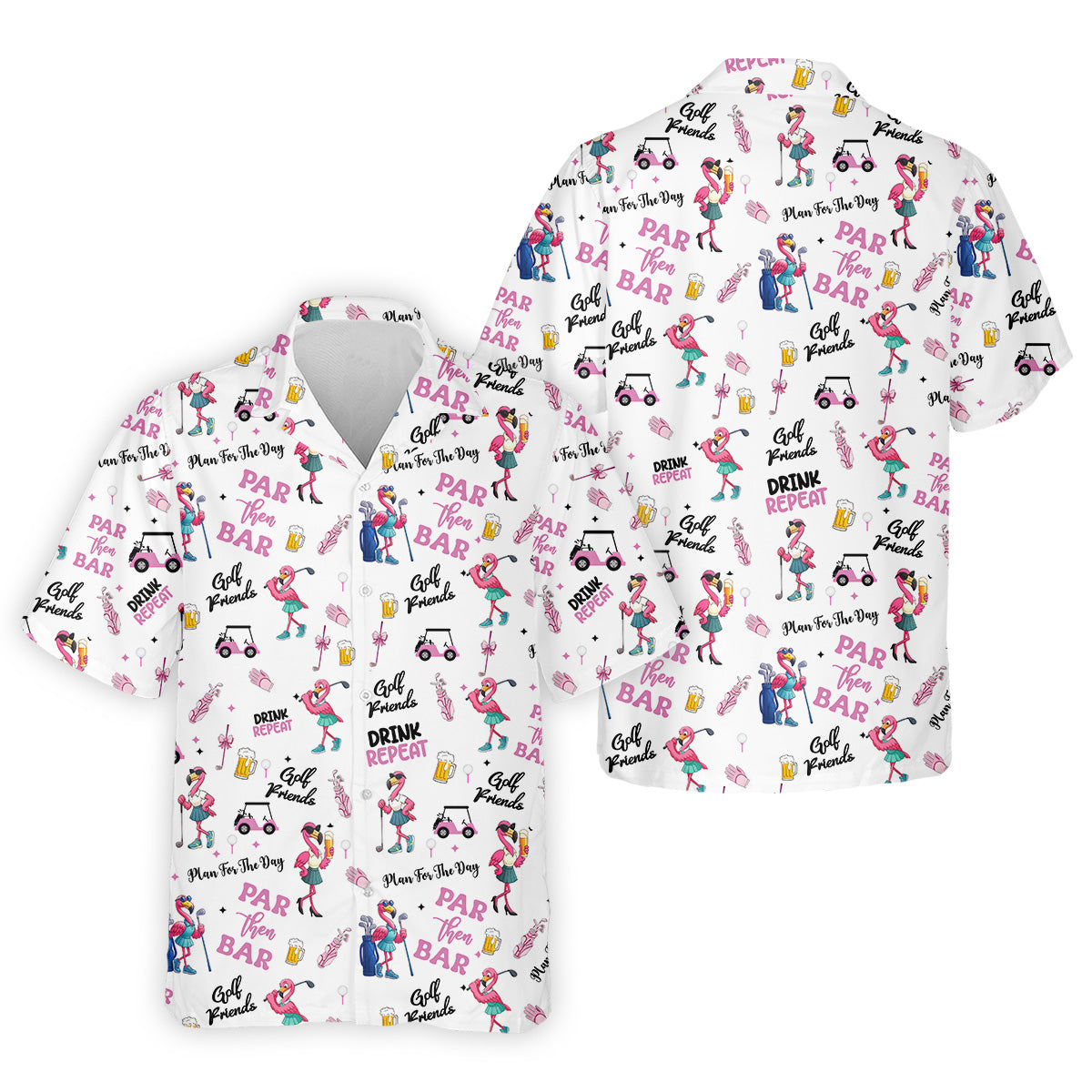 Par Then Bar Flamingo Golf Shirt, Fun Golf Shirts Mens, Golf Hoodie Mens, Matching Golf Shirts