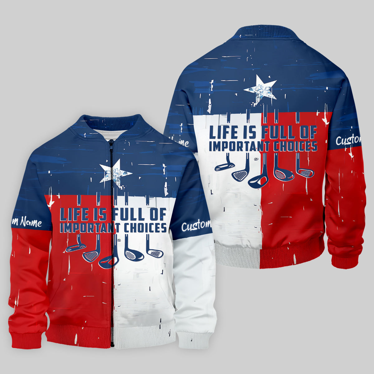 Life Is Full Of Important Choices Texas Custom Men's Golf Polo Shirt, Funny Golf Shirt, Dad Golf Gift