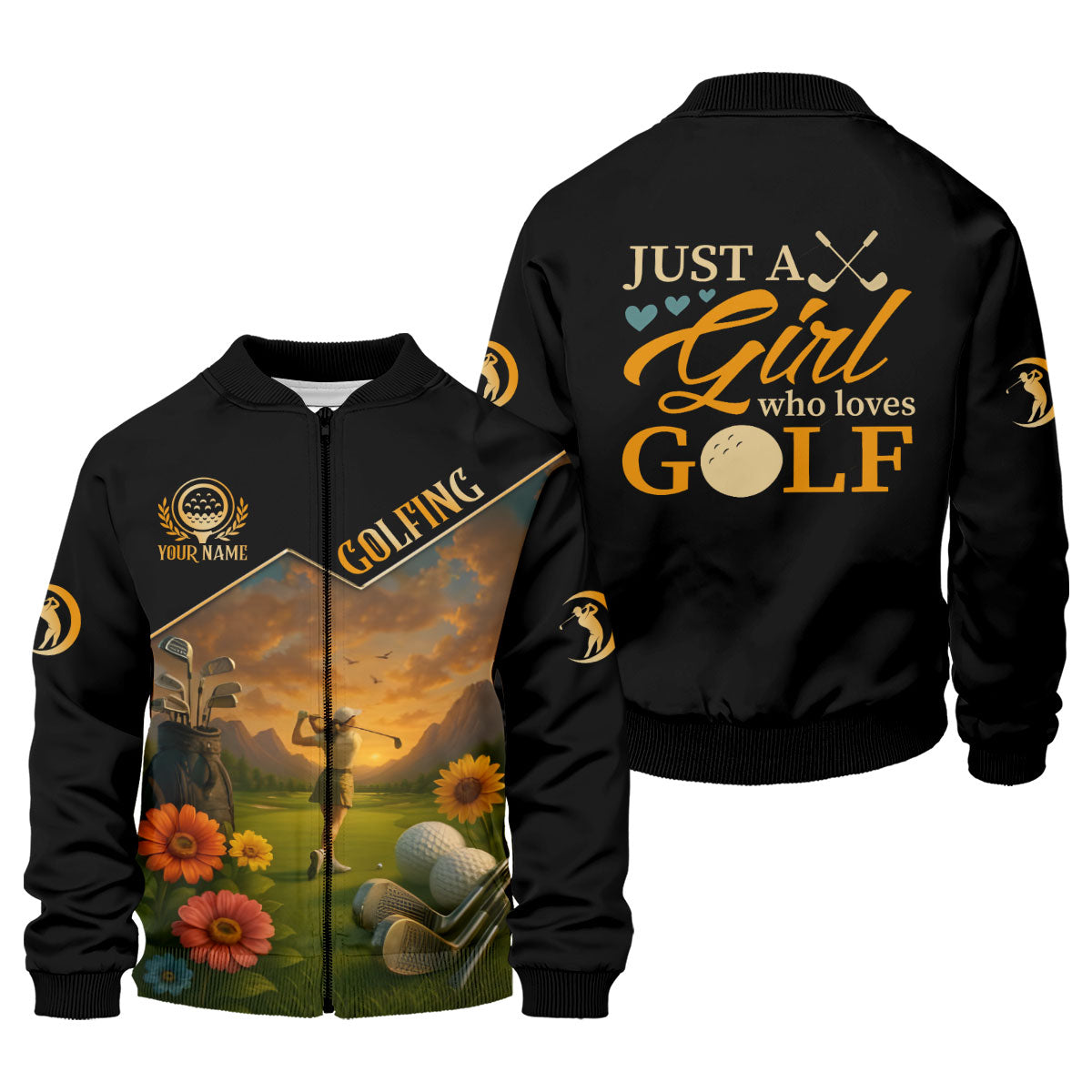 Just A Girl Who Loves Goft Custom Womens Golf Polo Shirt, Ladies Golf Shirts, Womens Golf Clothes