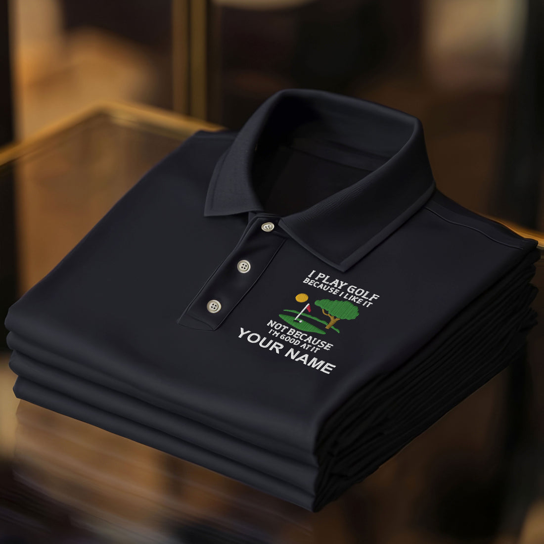 I Play Golf Because I Like It Custom Embroidered Golf Polo Shirt, Dad Golf Gift