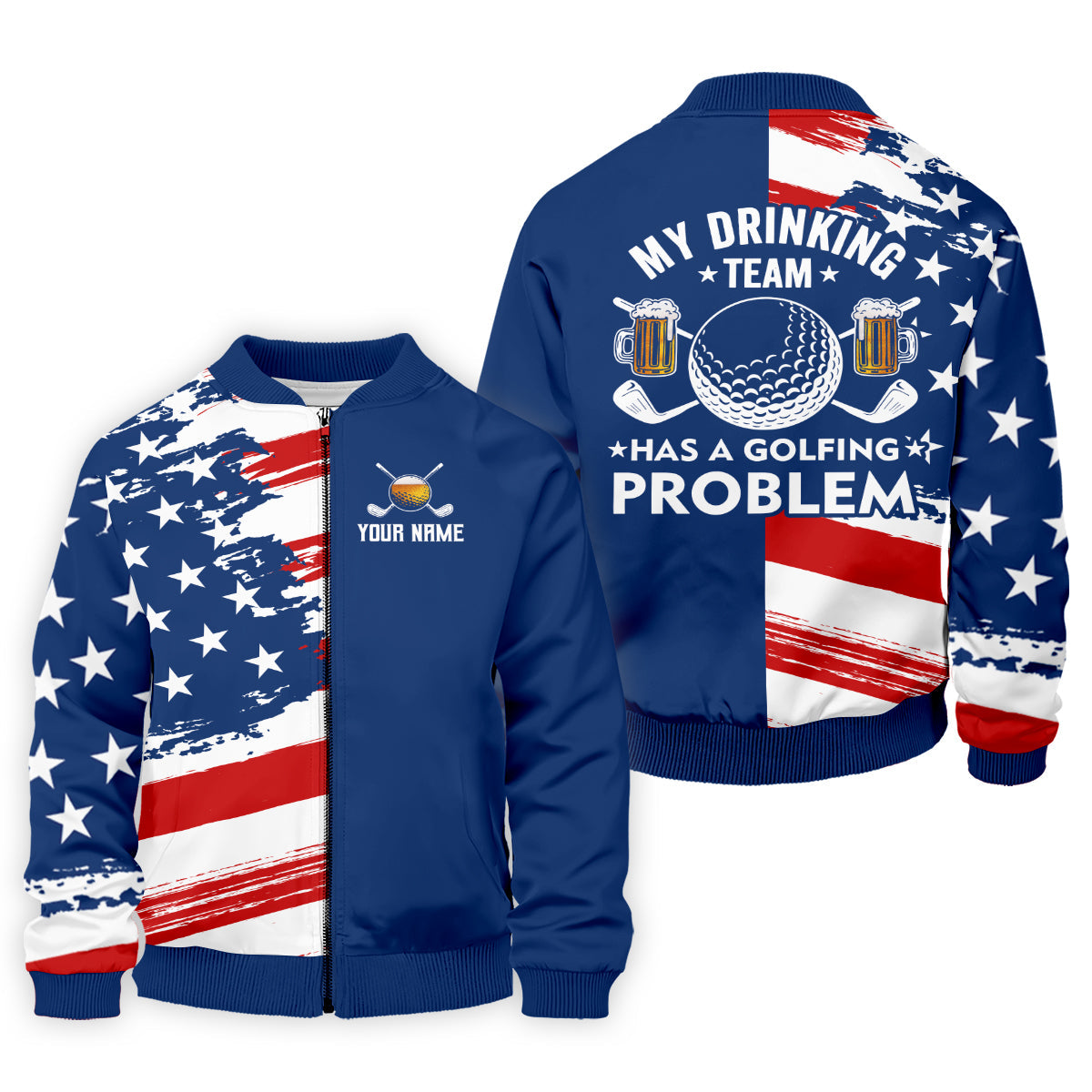 My Drinking Team Has A Golfing Problem Custom Men's Golf Polo Shirt, Funny Beer Golf Shirt, Dad Golf Gift