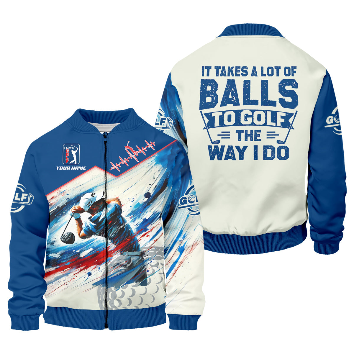 It Takes A Lot Of Balls To Golf The Way I Do Custom Men's Golf Polo Shirt, Mens Golf Gift, Mens Golf Shirt