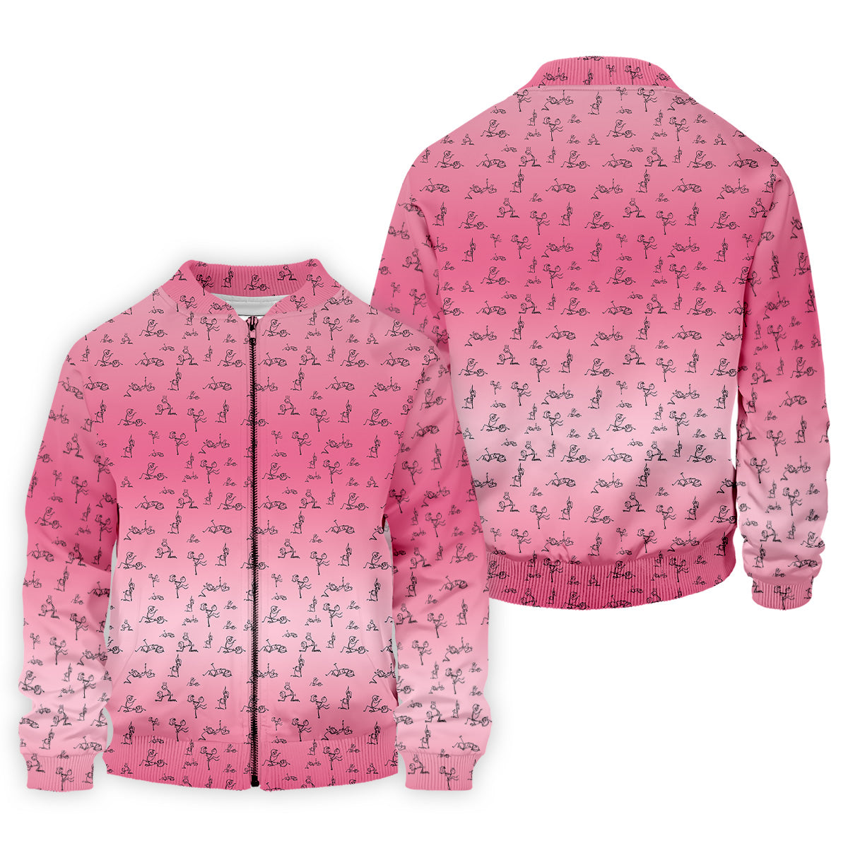 Funny Stickman Men's Pink Golf Polo, Unique Gift For Golfer, Golf Accessories For Men