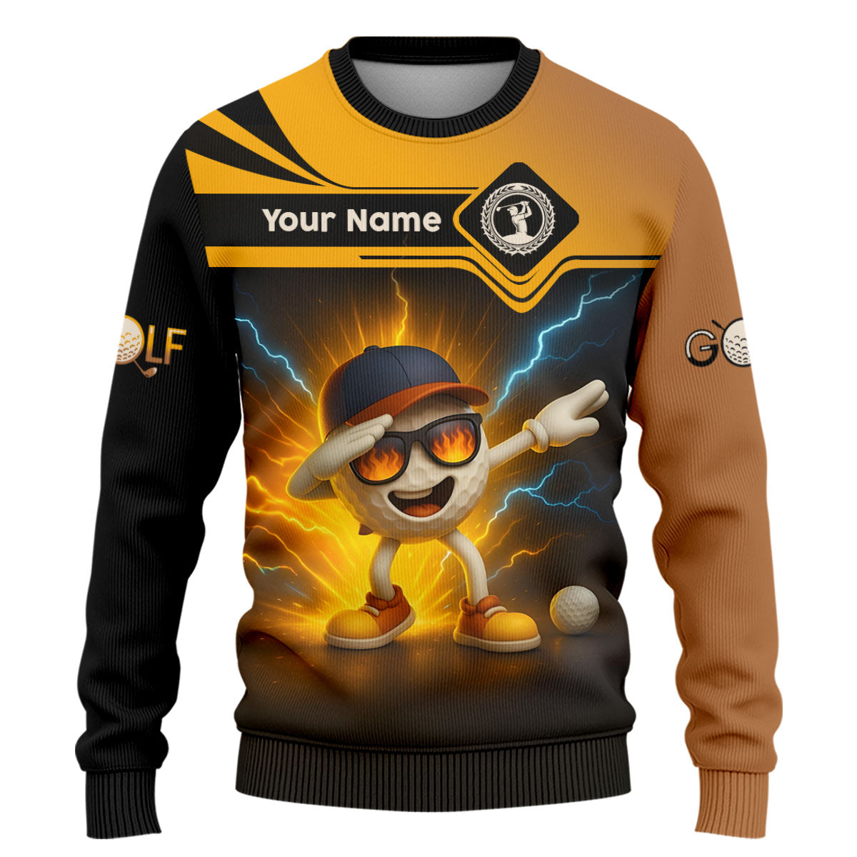 Funny Golf Ball Dabbing Shirt, Men's Funny Graphic Golf Polo Shirt, Gifts For Golfing Dad