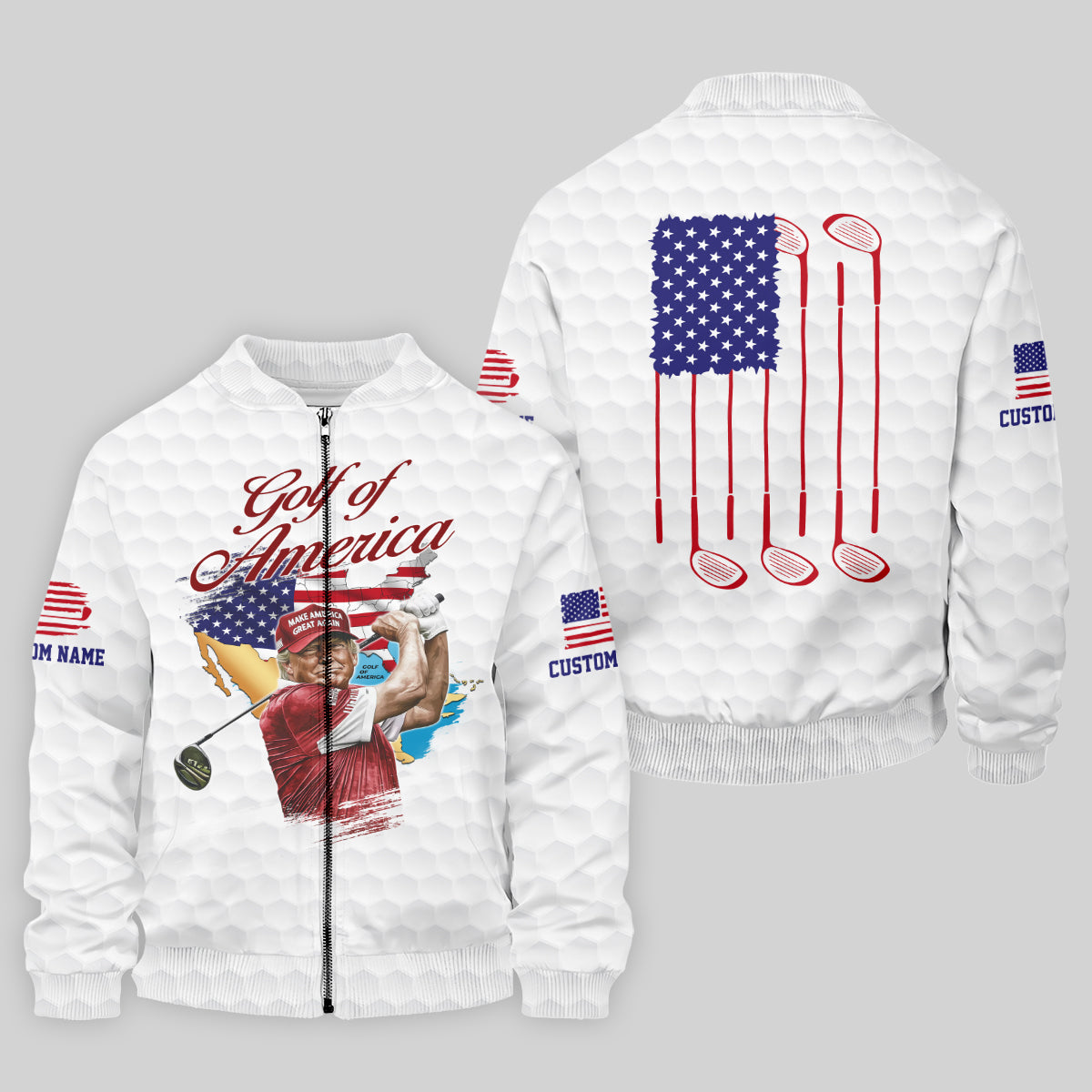 Golf Of America Custom Men's Golf Polo Shirt, Funny Golf Shirt, Christmas Golf Gift