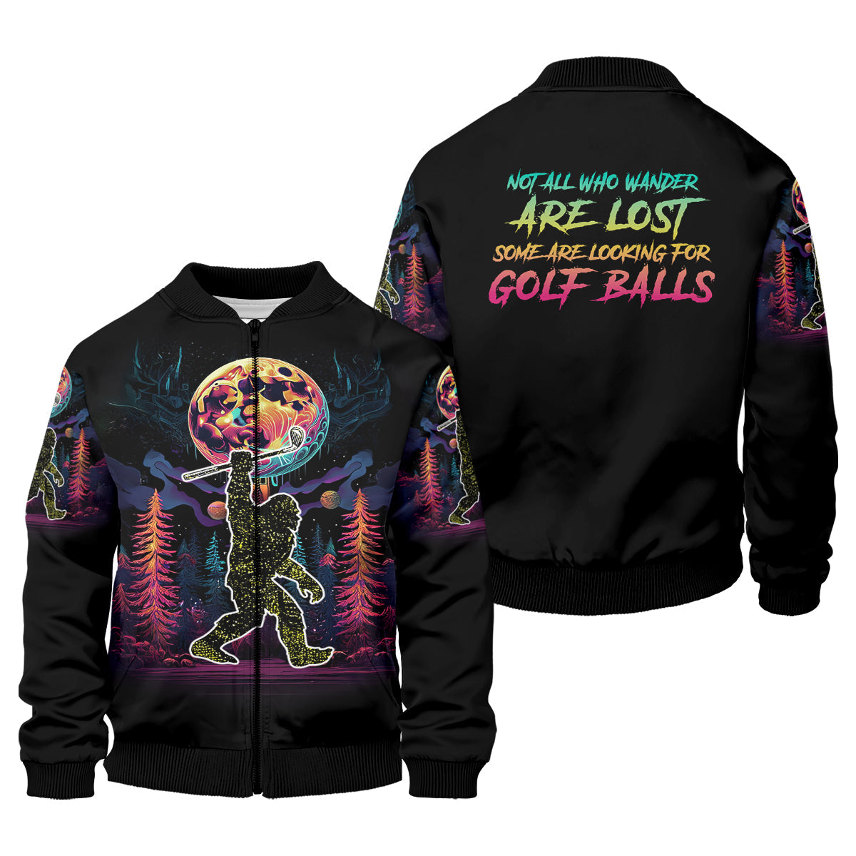 Not All Who Wander Are Lost Bigfoot Funny Mens Golf Polo Shirt, Funny Golf Shirt, Golf Gift For Him