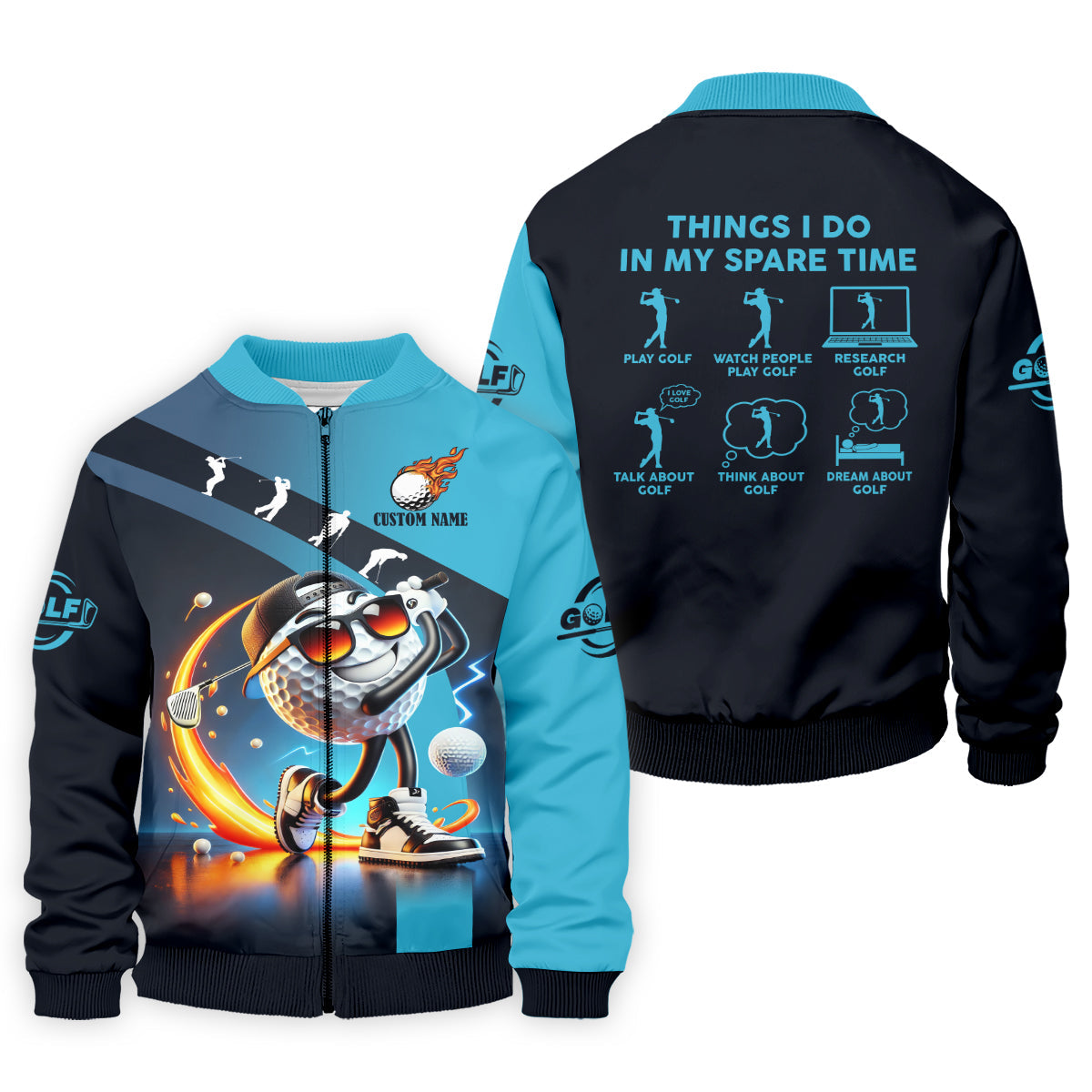 Things I Do In My Spare Time Custom Funny Golf Polo Shirt, Christmas Golf Gift