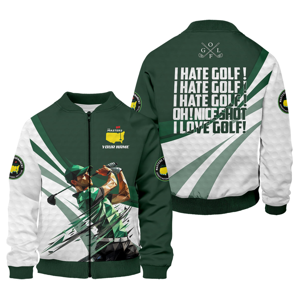 I Hate Golf Augusta Masters Tournament Custom Men's Golf Polo Shirt, Funny Gift For Golfer