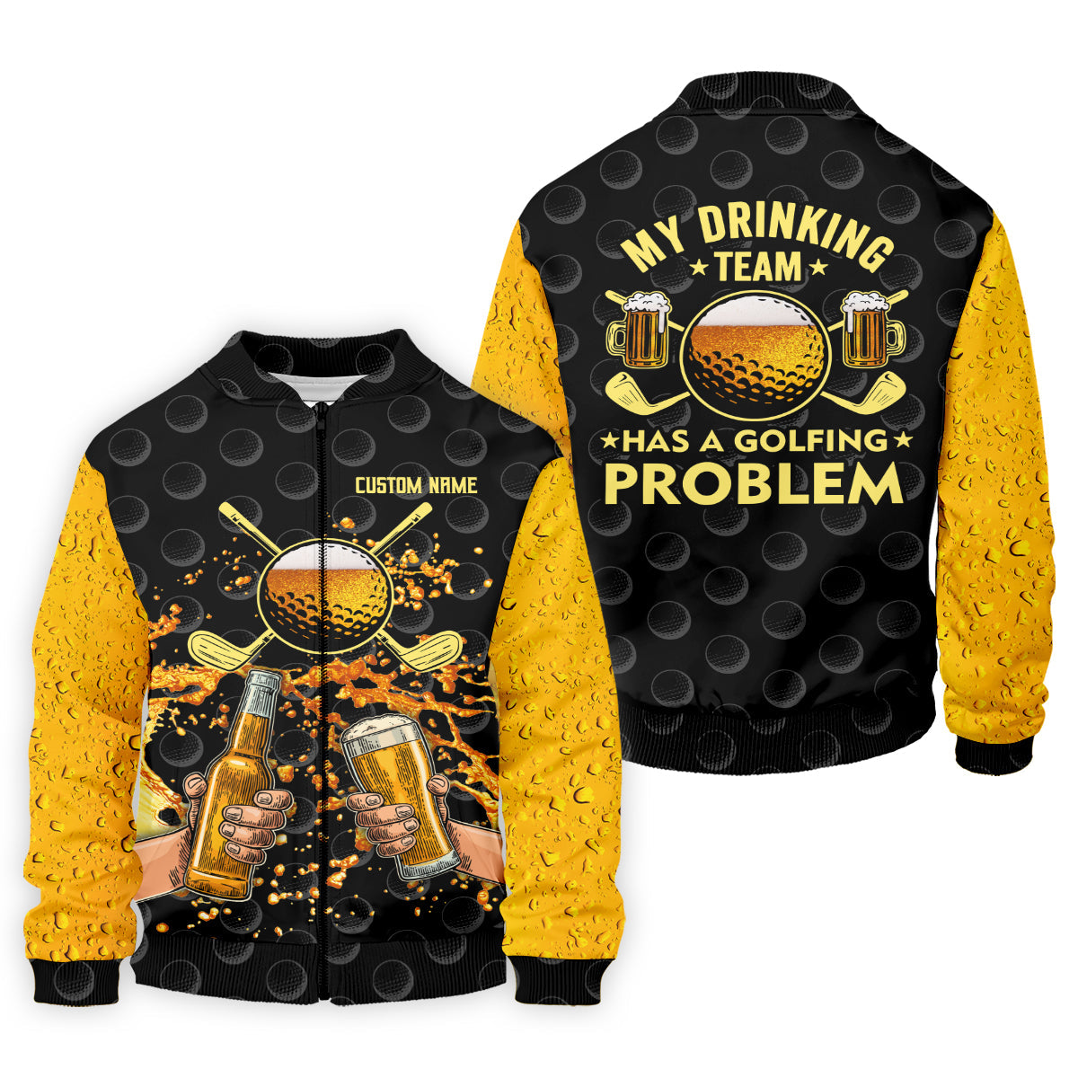 My Drinking Team Has A Golfing Problem Custom Men's Golf Polo Shirt, Funny Golf Shirt, Dad Golf Gift