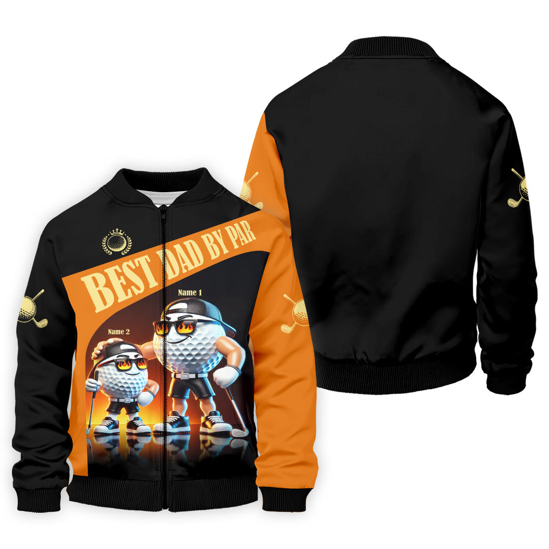Best Dad By Par Custom Men's Golf Polo Shirt, Funny Golf Shirt, Dad Golf Gift