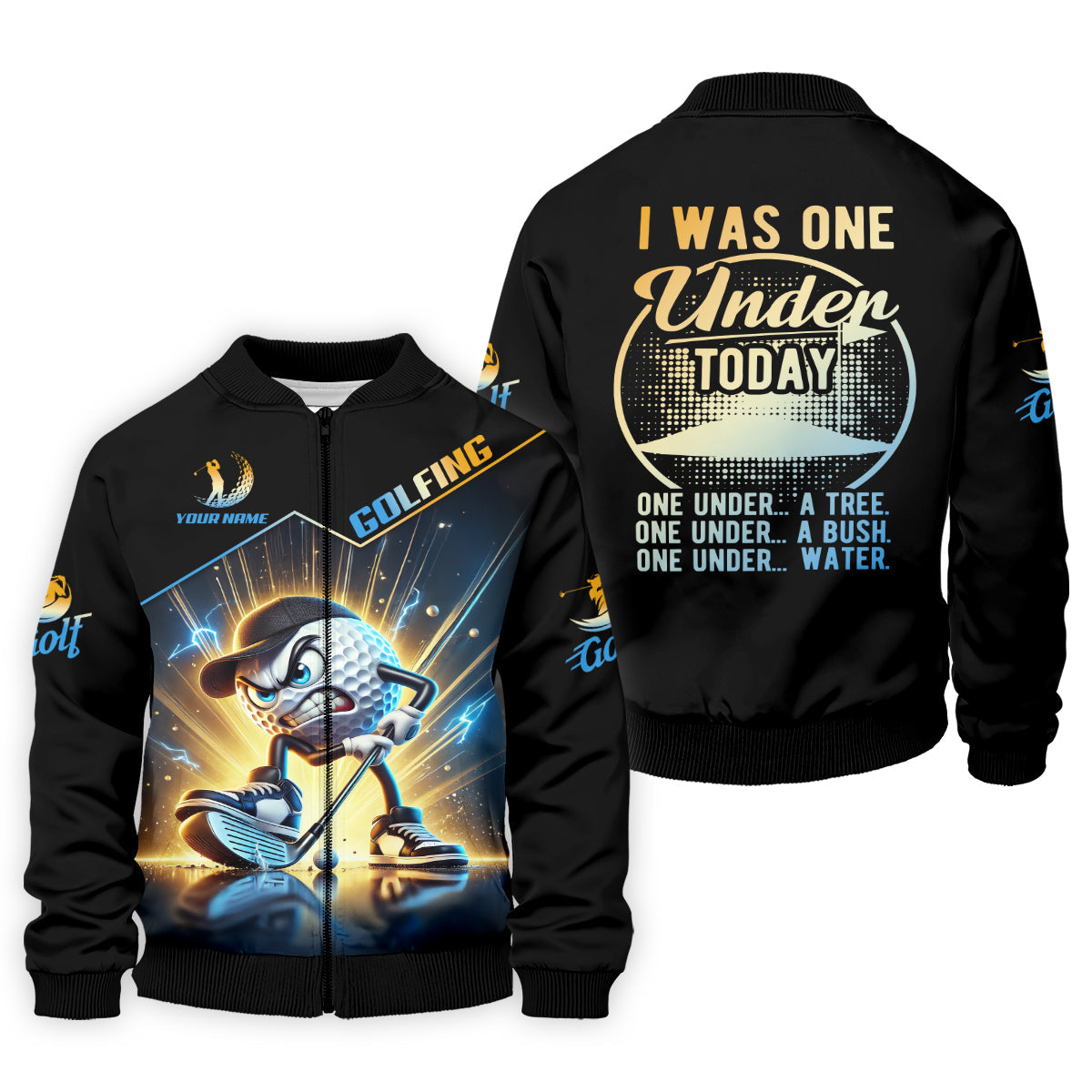 I Was One Under Today Custom Men's Golf Polo Shirt, Funny Golf Shirt, Dad Golf Gift