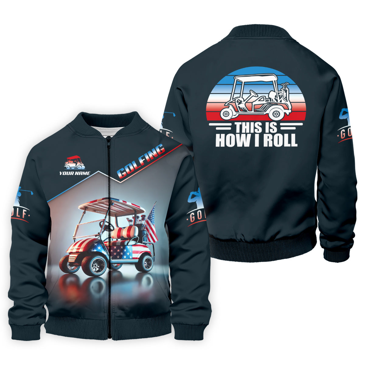 This Is How I Roll Custom Men's Golf Polo Shirt, Funny Golf Shirt, Dad Golf Gift