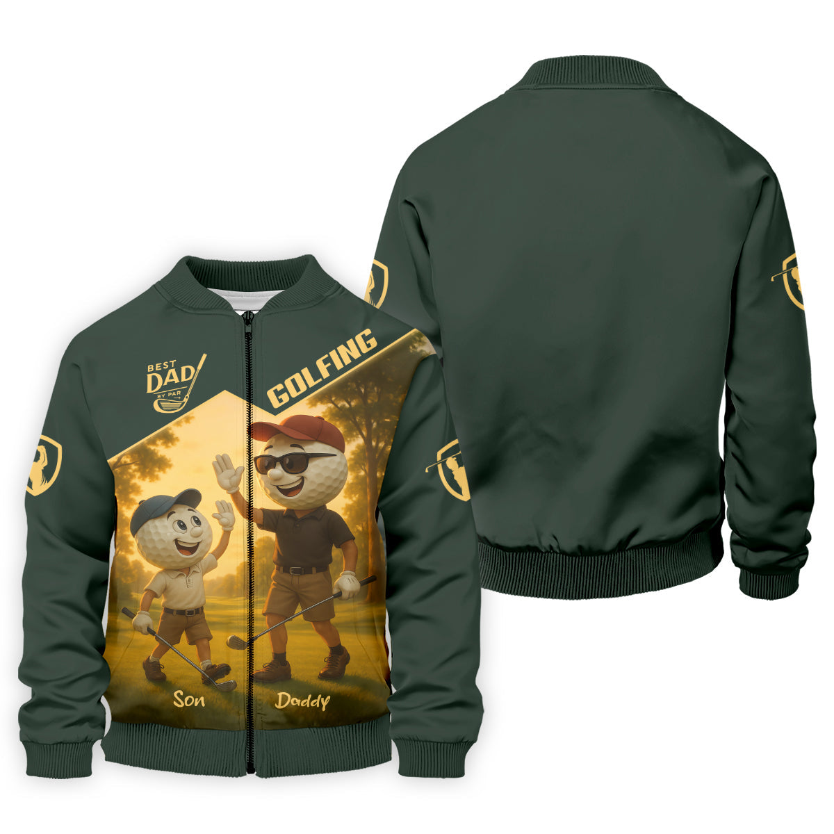 Best Dad By Par Personalized Men's Golf Polo Shirt, Dad Golf Gift, Christmas Golf Gift