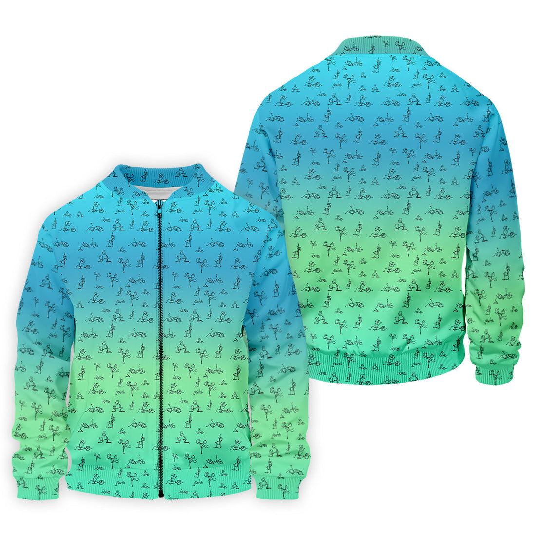 Stick Figure Couple Ombre Fun Men's Golf Polos, Unique Gift For Golfer, Golf Accessories For Men