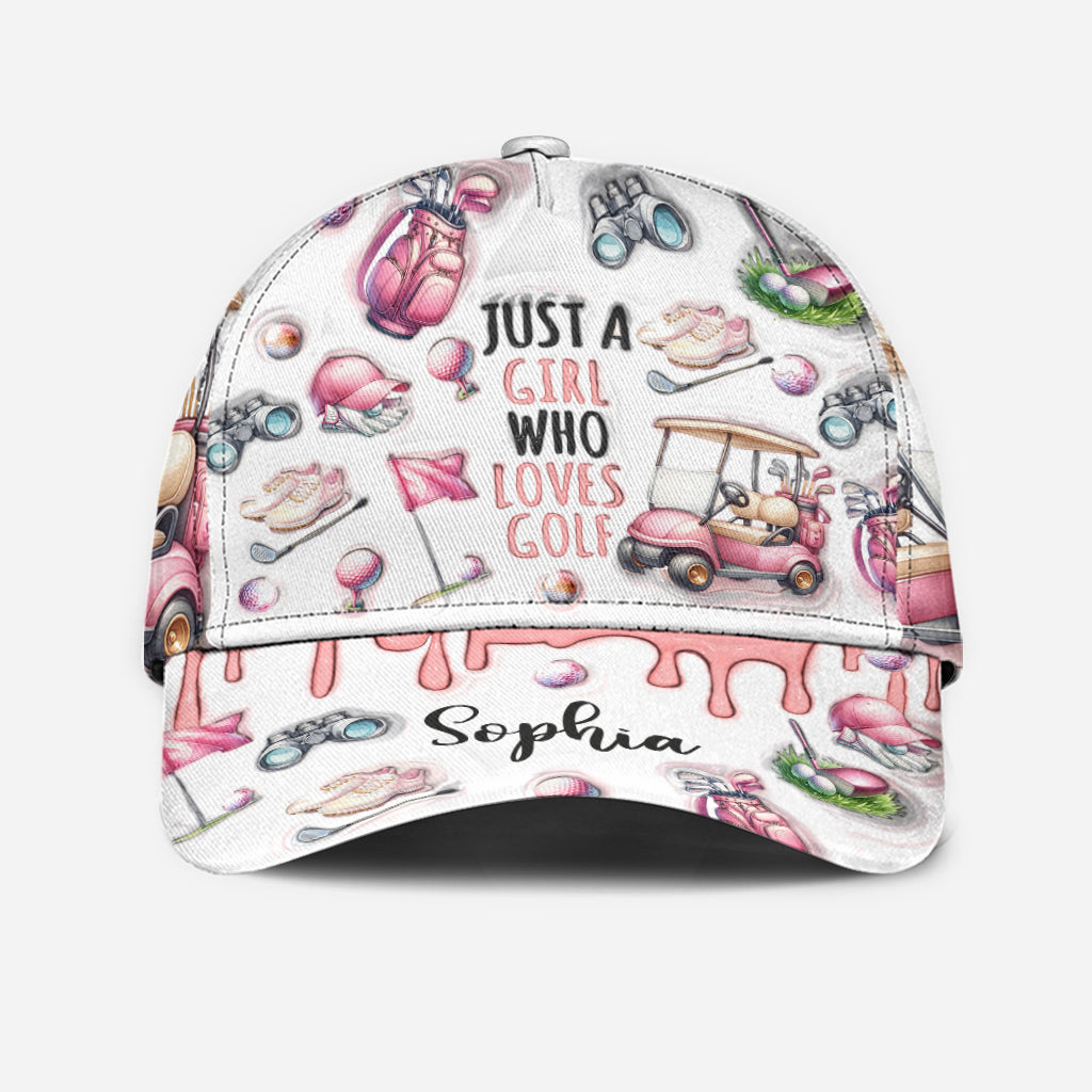 Just A Girl Who Loves Golf Personalized Golf Cap, Mothers Day Gift