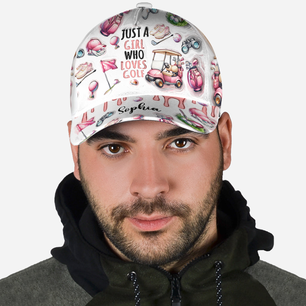 Just A Girl Who Loves Golf Personalized Golf Cap, Mothers Day Gift