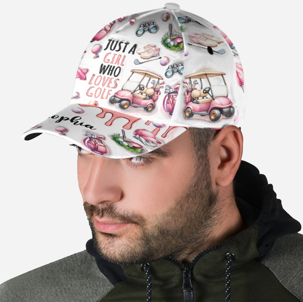 Just A Girl Who Loves Golf Personalized Golf Cap, Mothers Day Gift