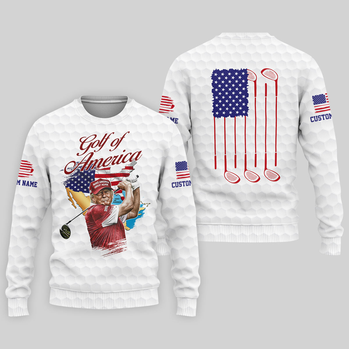 Golf Of America Custom Men's Golf Polo Shirt, Funny Golf Shirt, Christmas Golf Gift