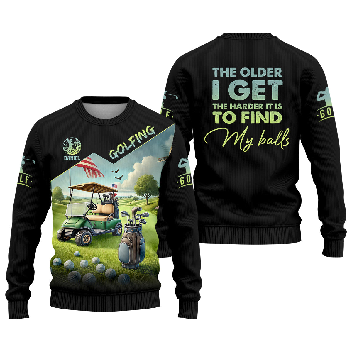 The Older I Get Custom Men's Golf Polo Shirt, Funny Golf Shirt, Dad Golf Gift