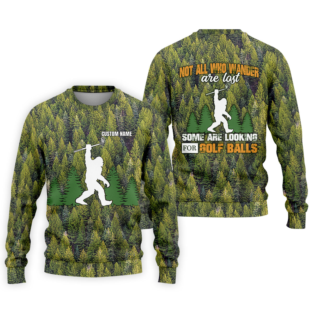 Not All Who Wander Are Lost Custom Men's Golf Polo Shirt, Bigfoot Golf Shirt, Dad Golf Gift