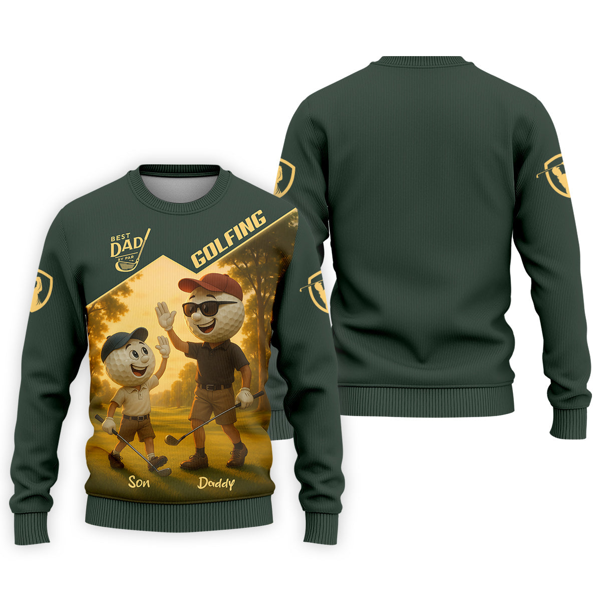 Best Dad By Par Personalized Men's Golf Polo Shirt, Dad Golf Gift, Christmas Golf Gift