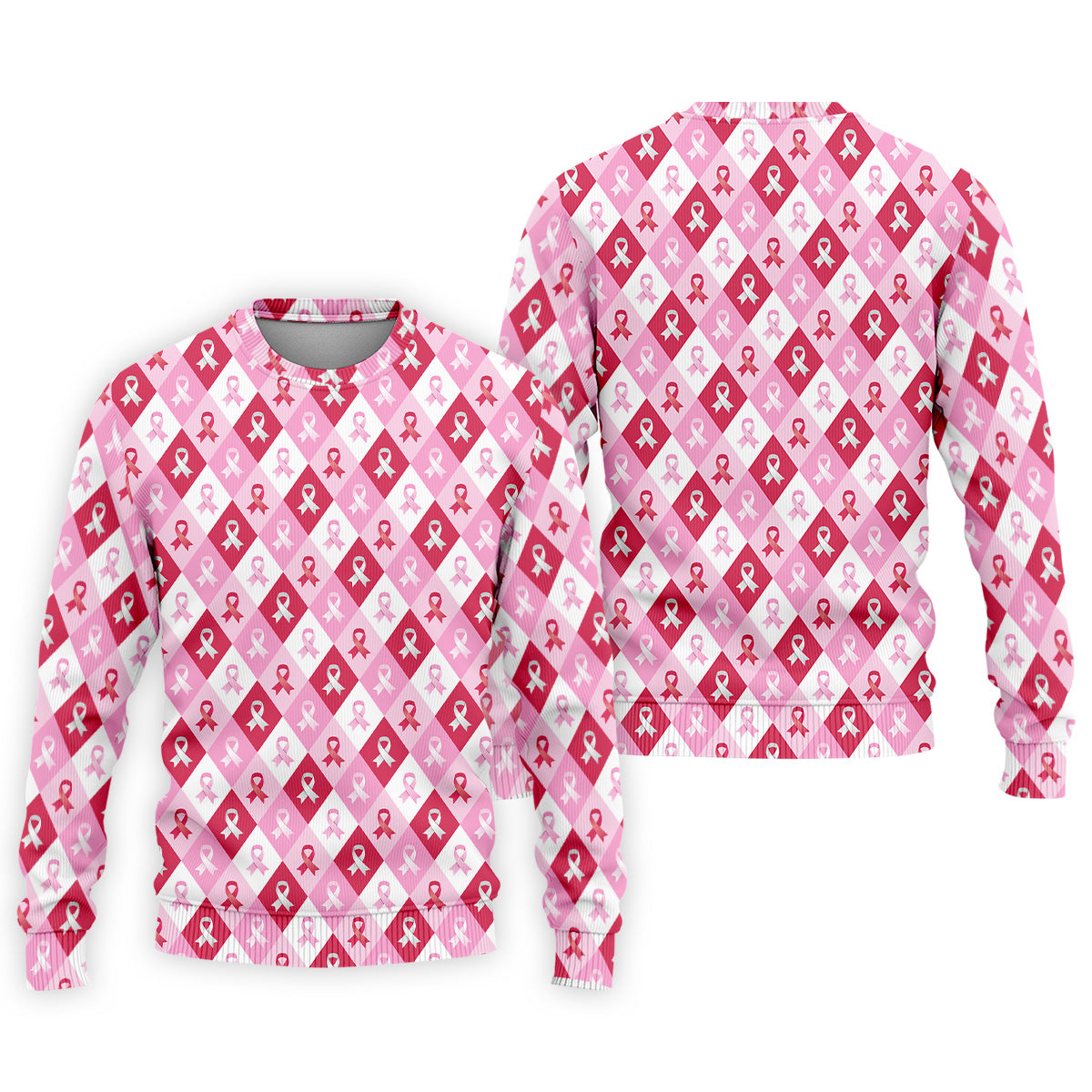 Breast Cancer Golf Shirt, Pink Argyle Golf Shirt, Breast Cancer Awareness Shirts, Golf Gift For Men