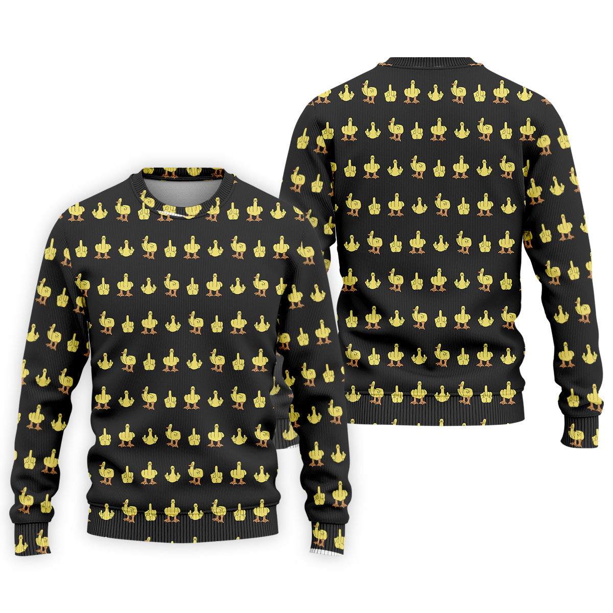 Funny Yellow Duck Men's Golf Polo Shirt, Funny Middle Finger Golf Shirt, Fun Golf Polo Shirt, Golf Gift For Him