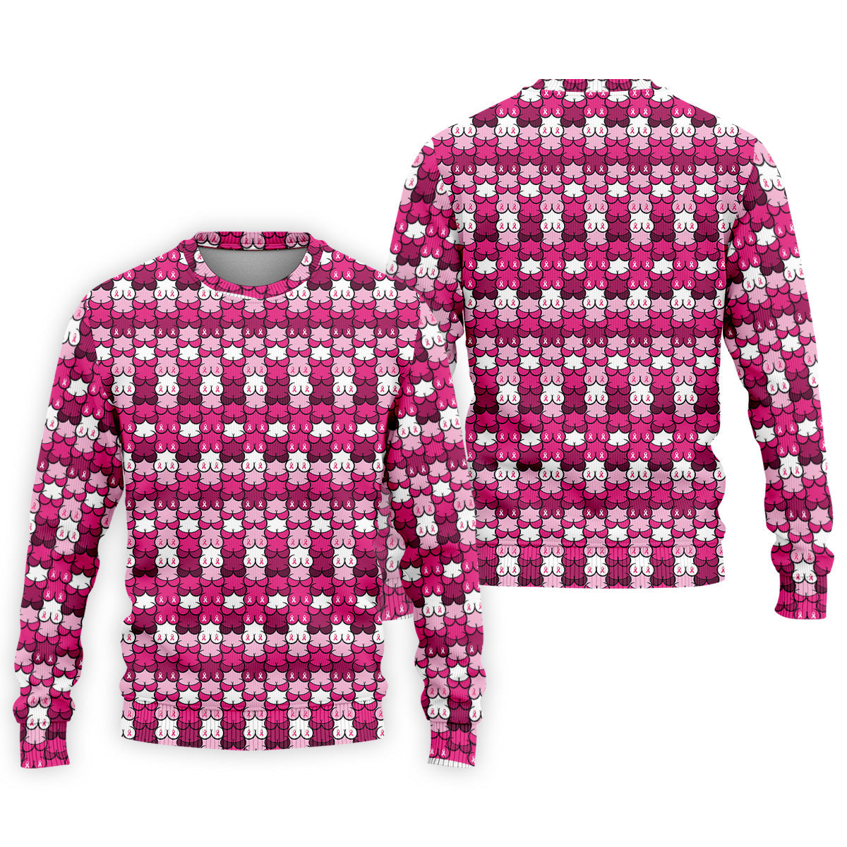 Funny Pink Ribbon Men's Polo Shirt, Breast Cancer Awareness Shirt, Fun Men Golf Shirts