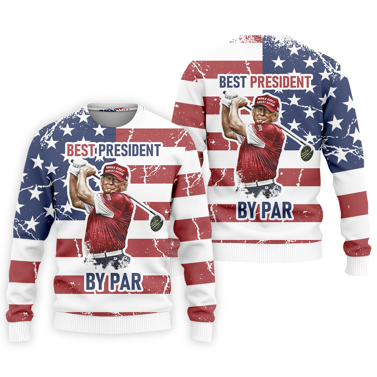 Best President By Par Men's Golf Polo Shirt, Funny Trump Shirt, Christmas Golf Gift