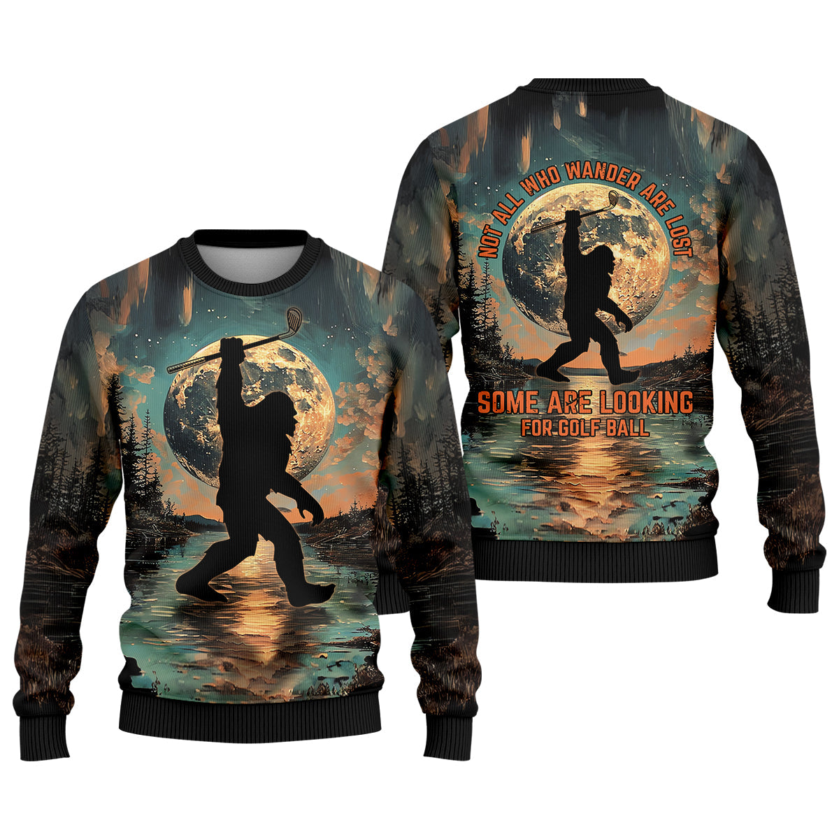 Not All Who Wander Are Lost Funny Bigfoot Men's Golf Polo Shirt, Golfers Gift, Funny Golf Shirt