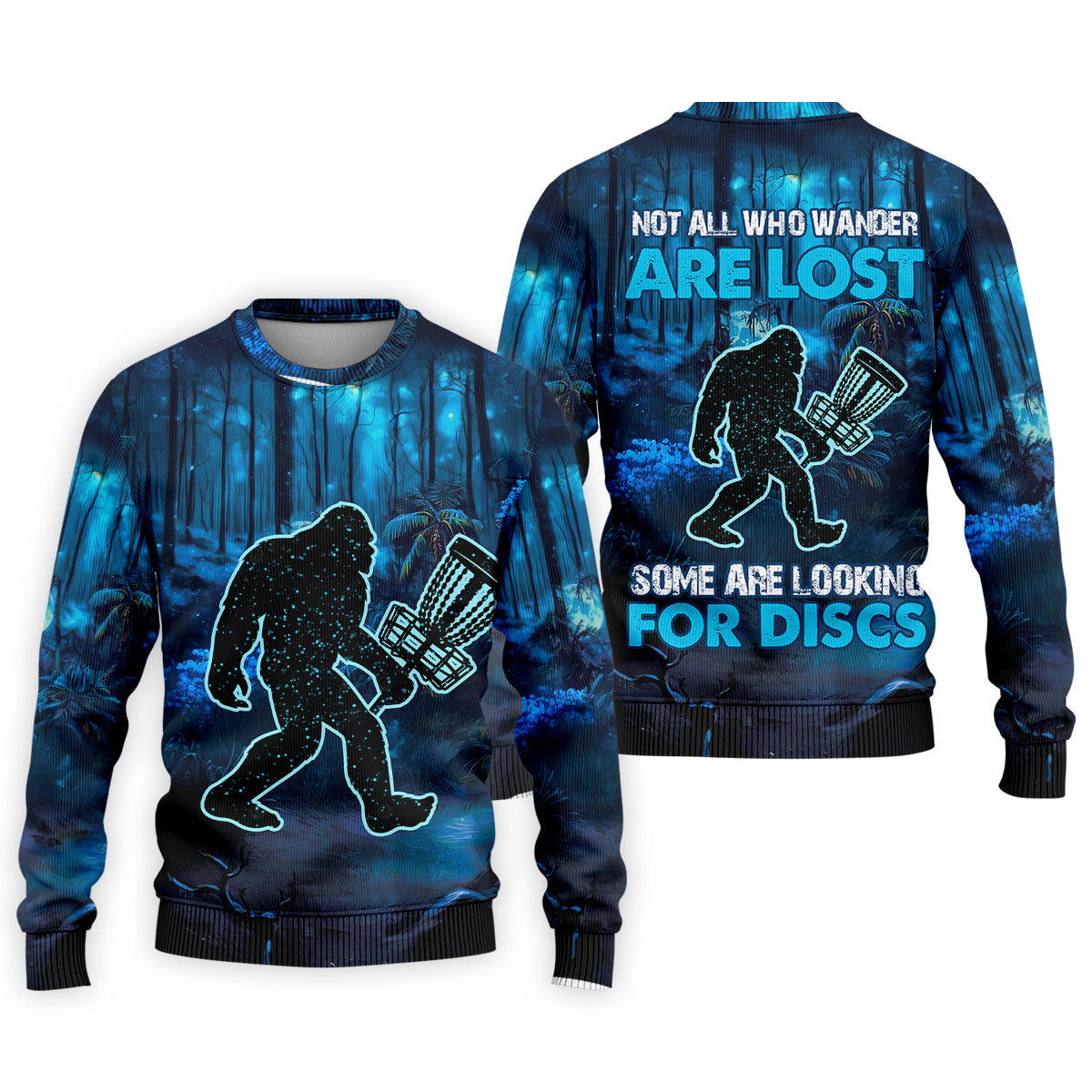 Not All Who Wander Are Lost Bigfoot Discs Golf Men's Golf Polo Shirt, Funny Golf Shirt, Dad Golf Gift