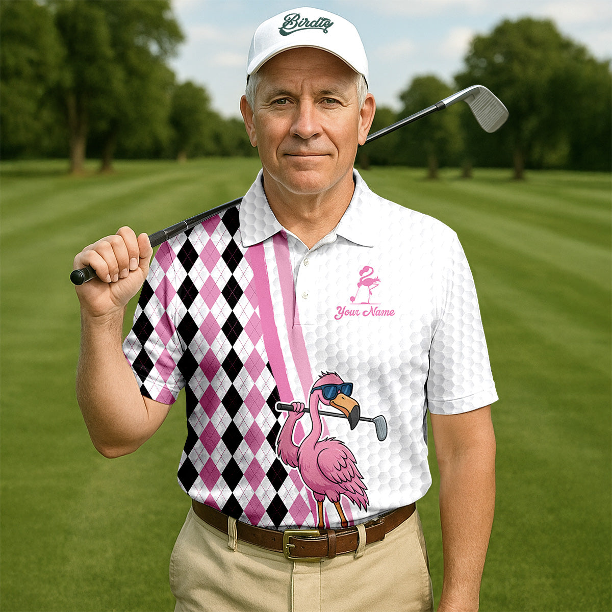 Flamingo Golf Shirt, Argyle Golf Shirt, Golf Gift Ideas For Him, Matching Golf Shirts, Golf Shirts For Men