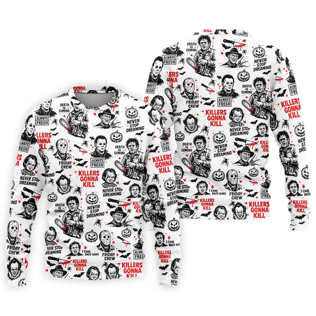 Funny Horror Character Men's Golf Polo Shirt, Horror Movie Shirt, Fun Golf Polo Shirt, Funny Halloween Gift