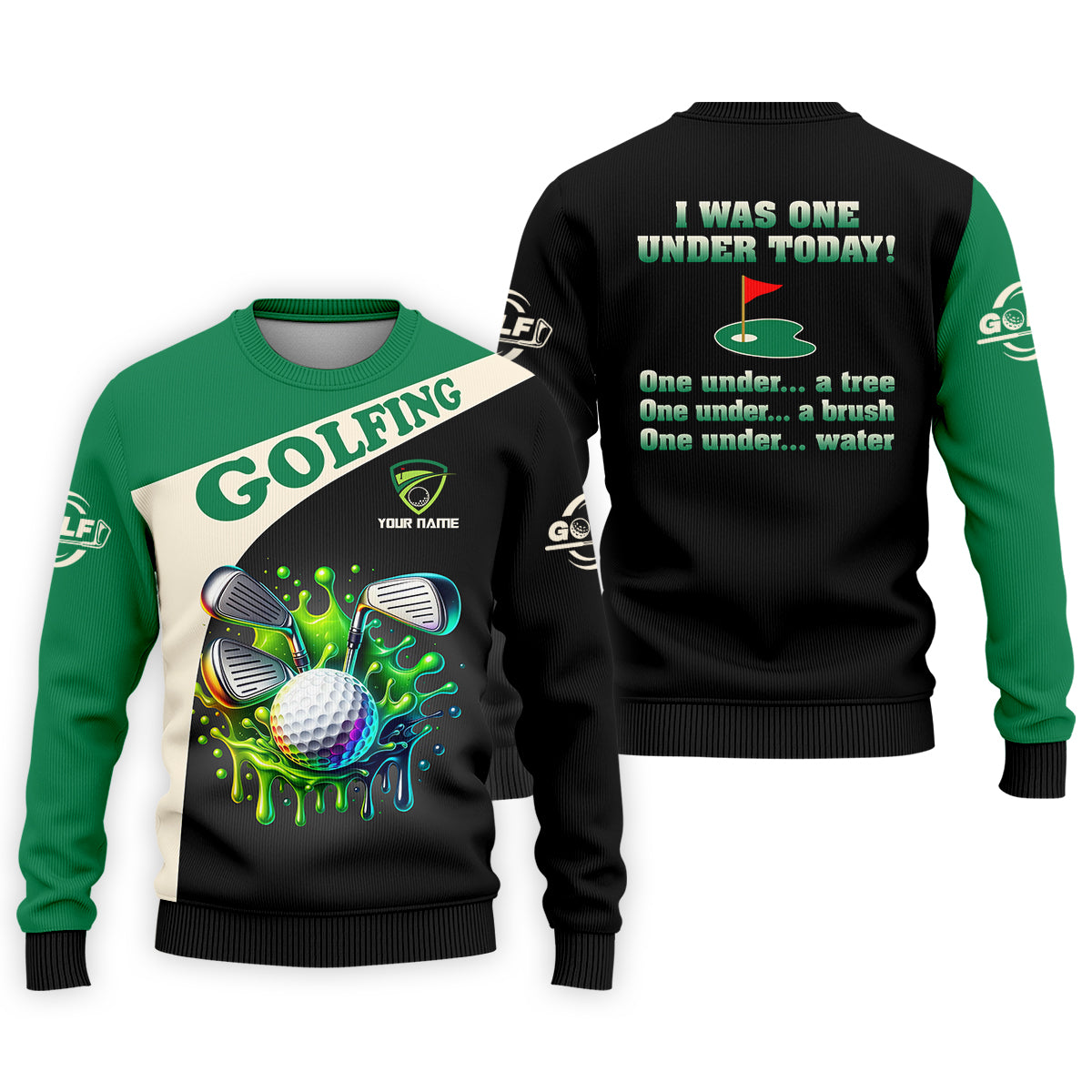 I Was One Under Today Custom Funny Golf Polo Shirt, Dad Golf Gifts