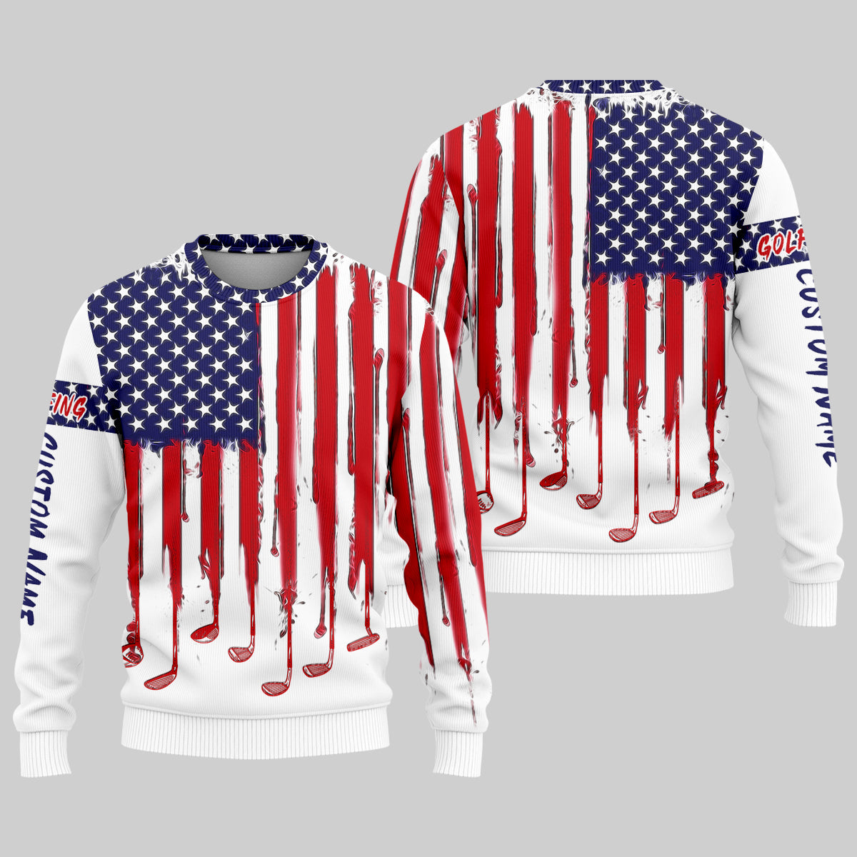 American Flag Custom Golf Polo Shirt, US Patriotic Pride Men's Golf Polo Shirt, Patriotic Golf Shirt, USA Golf Shirt