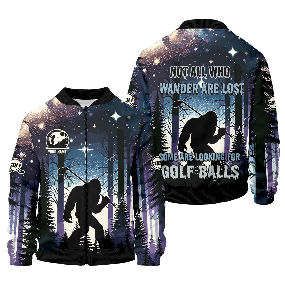 Funny Bigfoot Custom Golf Polos For Men, Golf Shirts For Men, Mens Golf Gift, Gift For Golfers