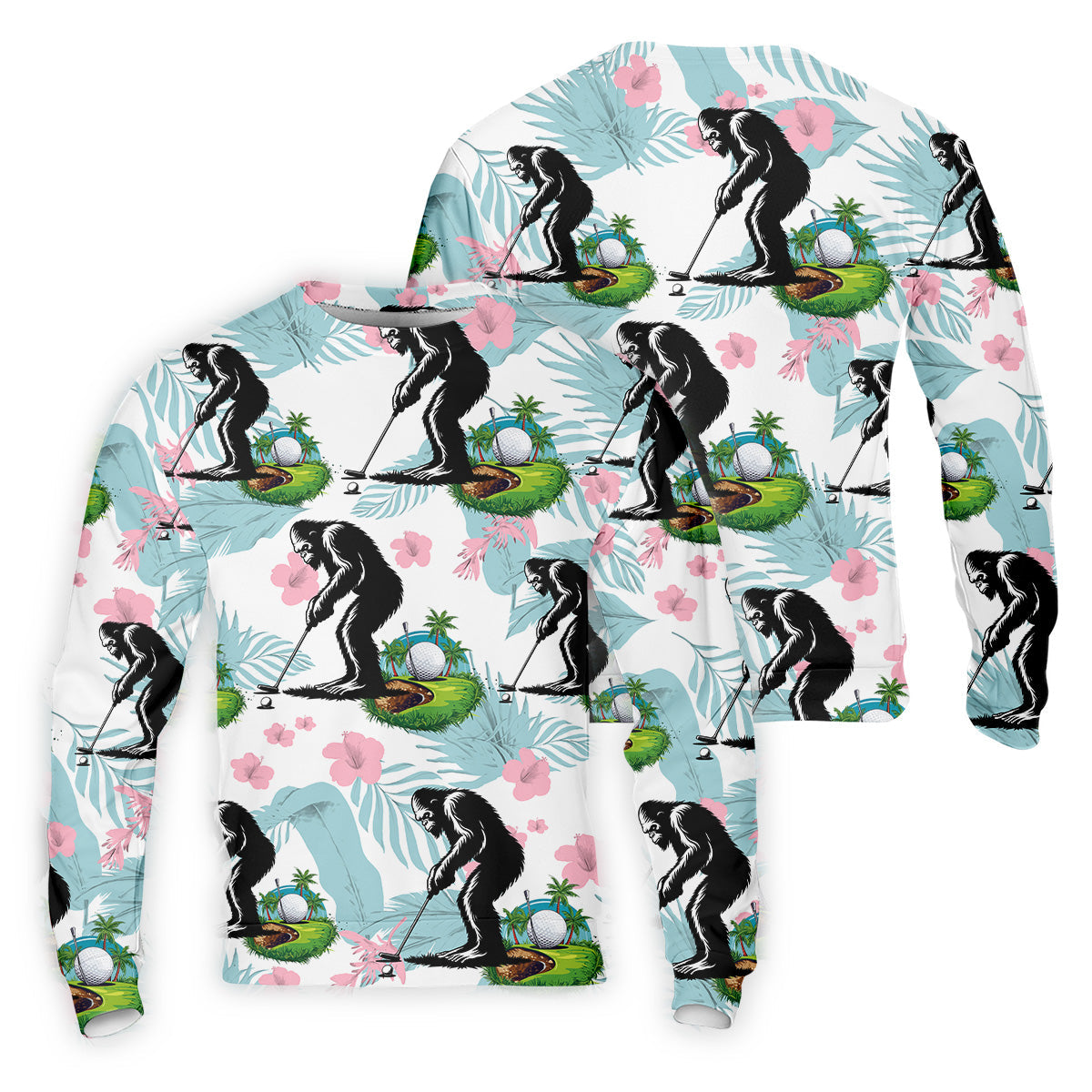 Bigfoot Shirt, Sasquatch Golf Shirt, Hawaiian Golf Shirts, Matching Golf Shirts, Golf Shirts For Men