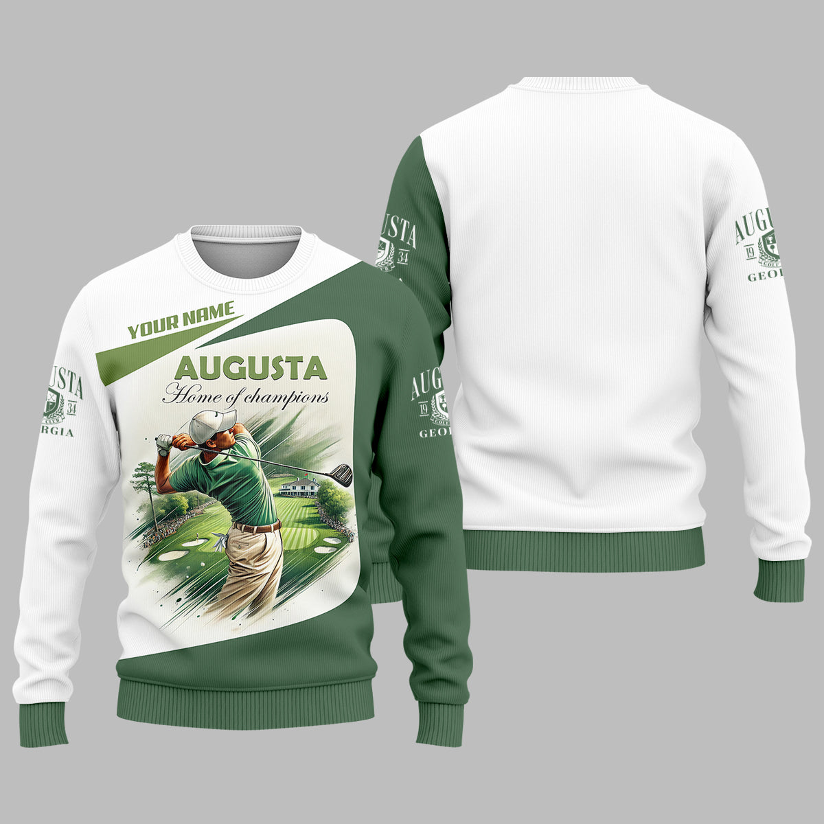 Custom Augusta Golfer Home Of Champions Men's Golf Polo Shirt, Mens Golf Gift, Mens Golf Shirt