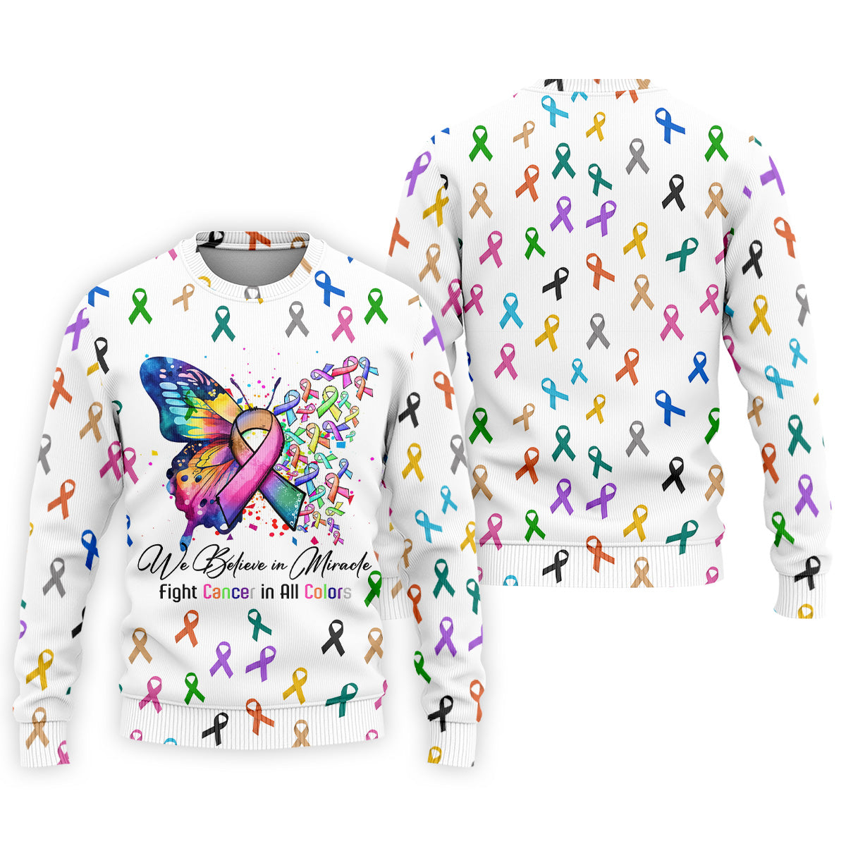 Fight Cancer In All Color Men's Polo Shirt, Cancer Awareness Shirt, Cancer Fighter Shirt, Golf Gift For Men