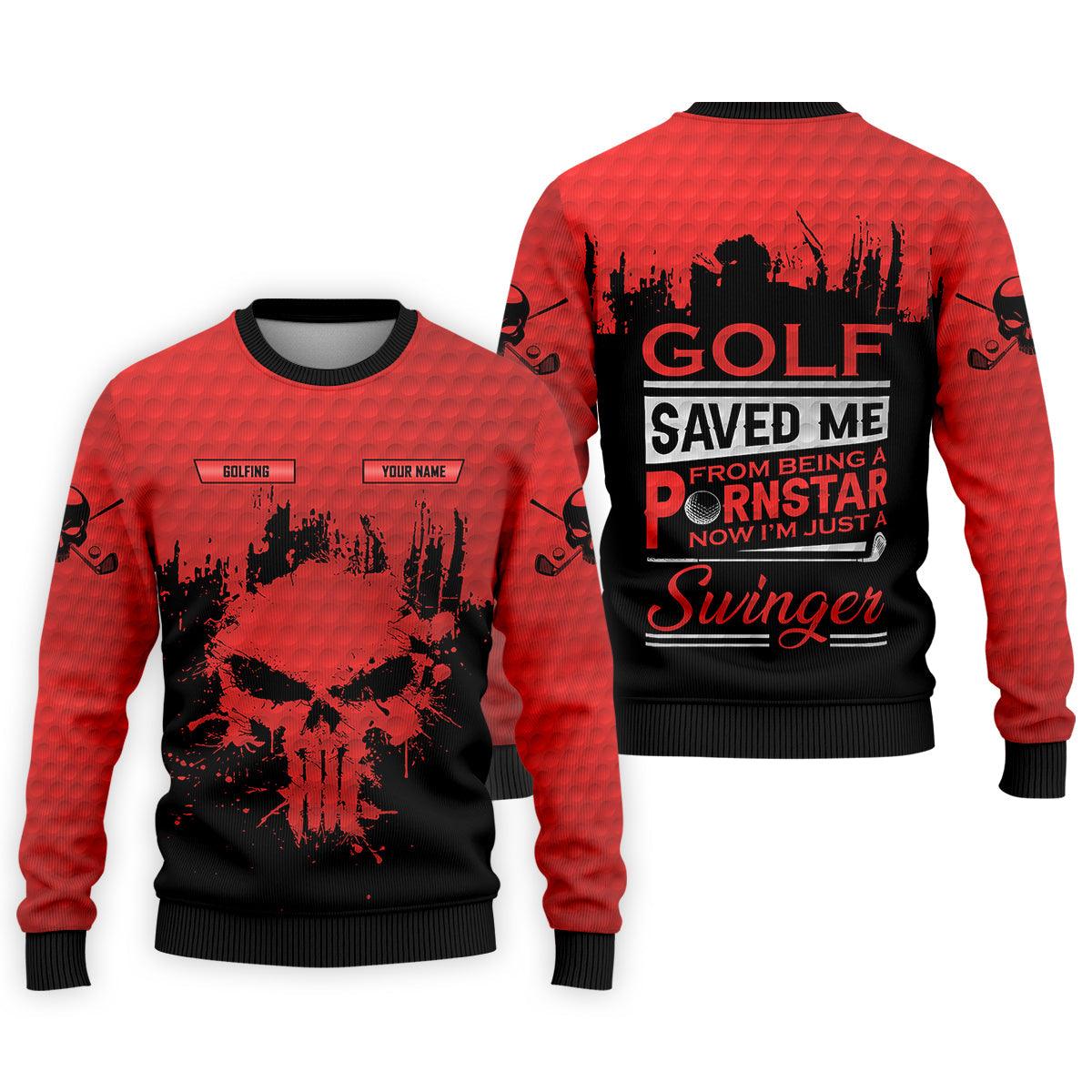 Golf Saved Me From Being A Porn Star Now I'm Just A Swinger Custom Funny Golf Polo Shirt, Dad Golf Gift