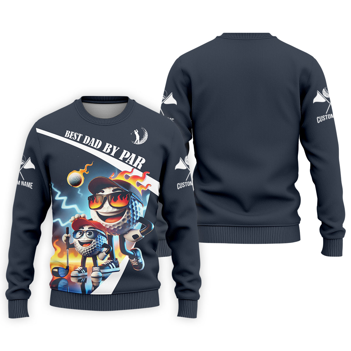 Best Dad By Par Custom Funny Golf Polo Shirt, Christmas Golf Gift