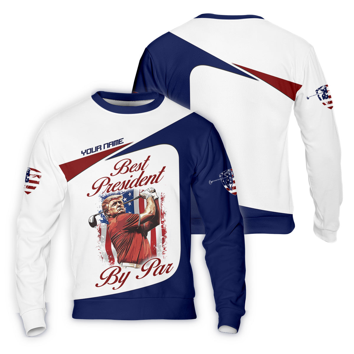 Trump Best President By Par Custom Funny Golf Polo Shirt For Men, Christmas Golf Gift