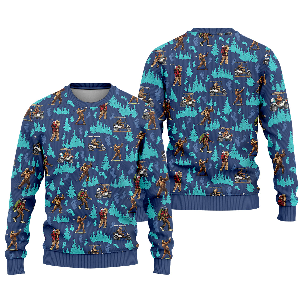 Bigfoot Sasquatch Custom Men's Golf Polo Shirt, Bigfoot Golf Shirt, Funny Golf Gifts