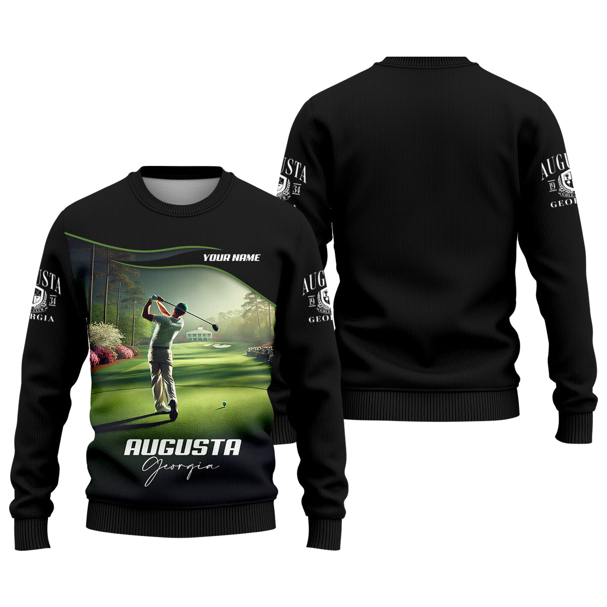 Augusta Georgia Custom Men's Golf Polo Shirt, Funny Golf Shirt, Gift For Golfers