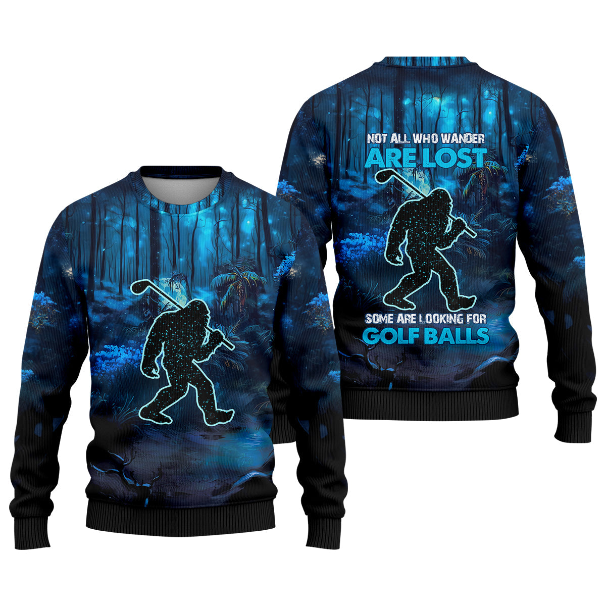 Not All Who Wander Are Lost Bigfoot Men's Golf Polo Shirt, Funny Golf Shirt, Dad Golf Gift