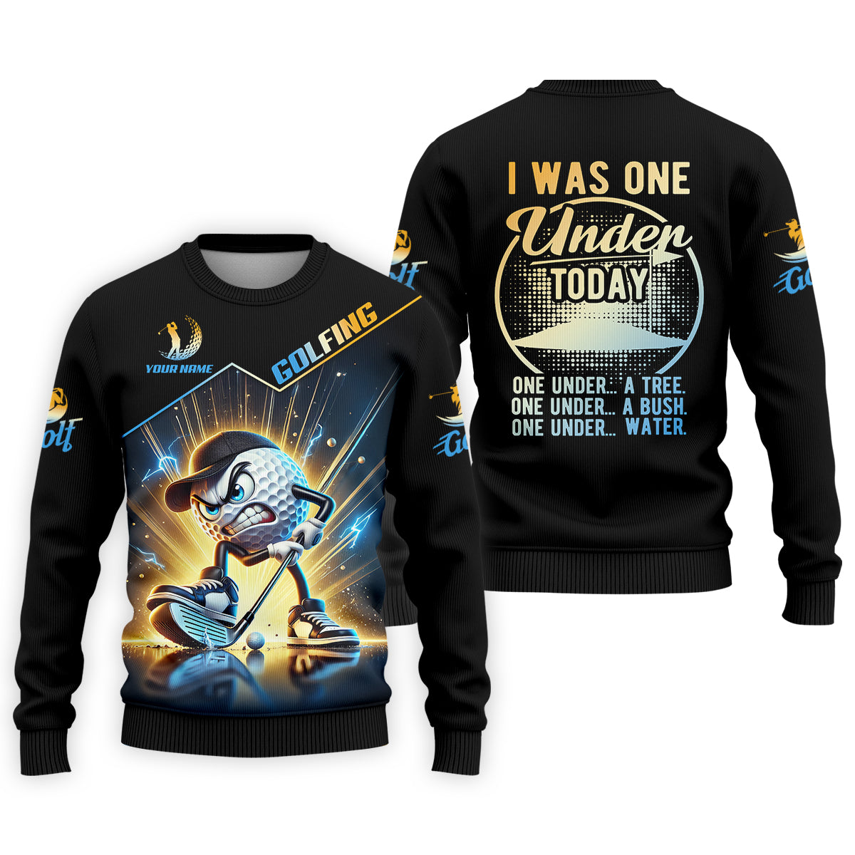 I Was One Under Today Custom Men's Golf Polo Shirt, Funny Golf Shirt, Dad Golf Gift