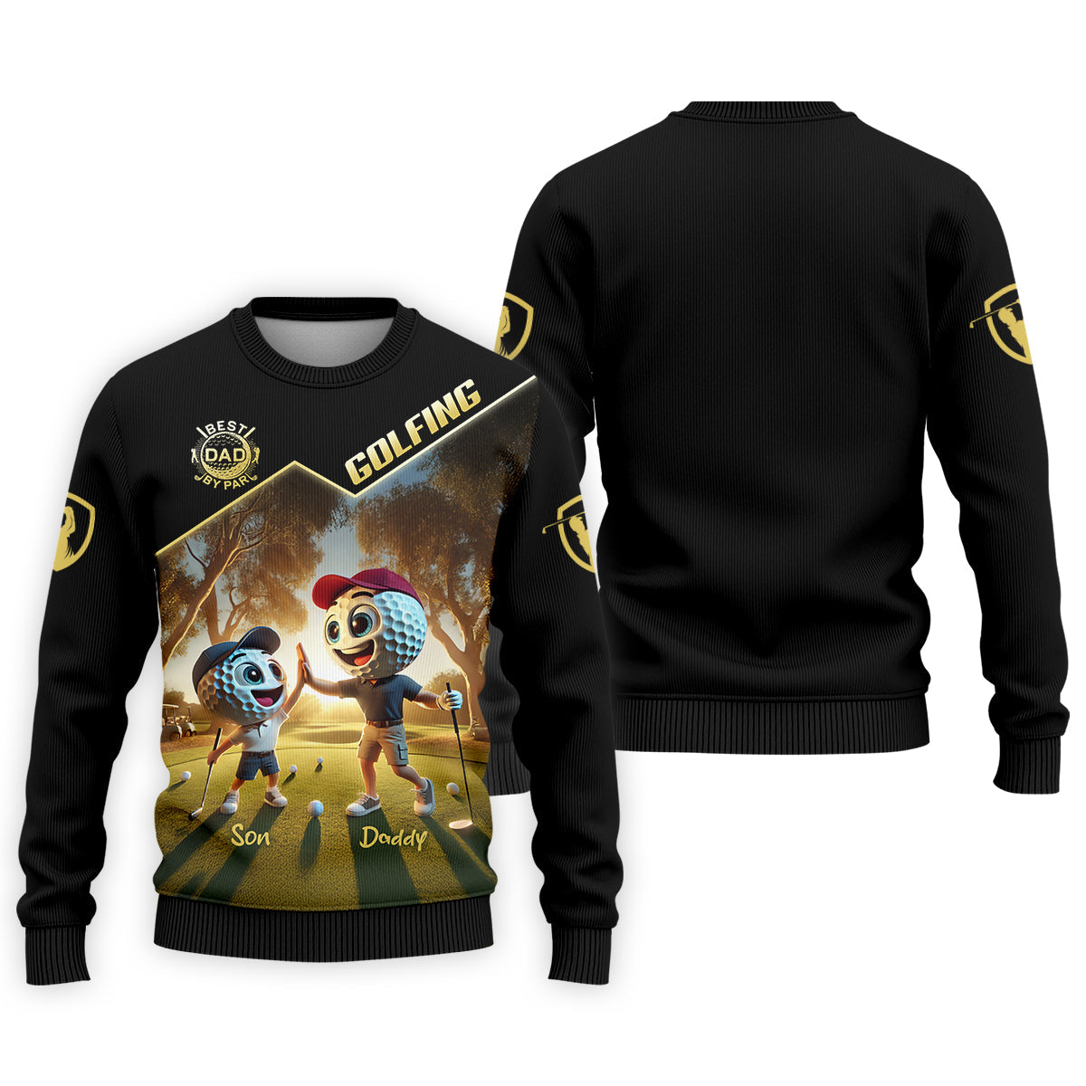 Best Dad By Par Custom Men's Golf Polo Shirt, Dad Golf Gift, Christmas Golf Gift